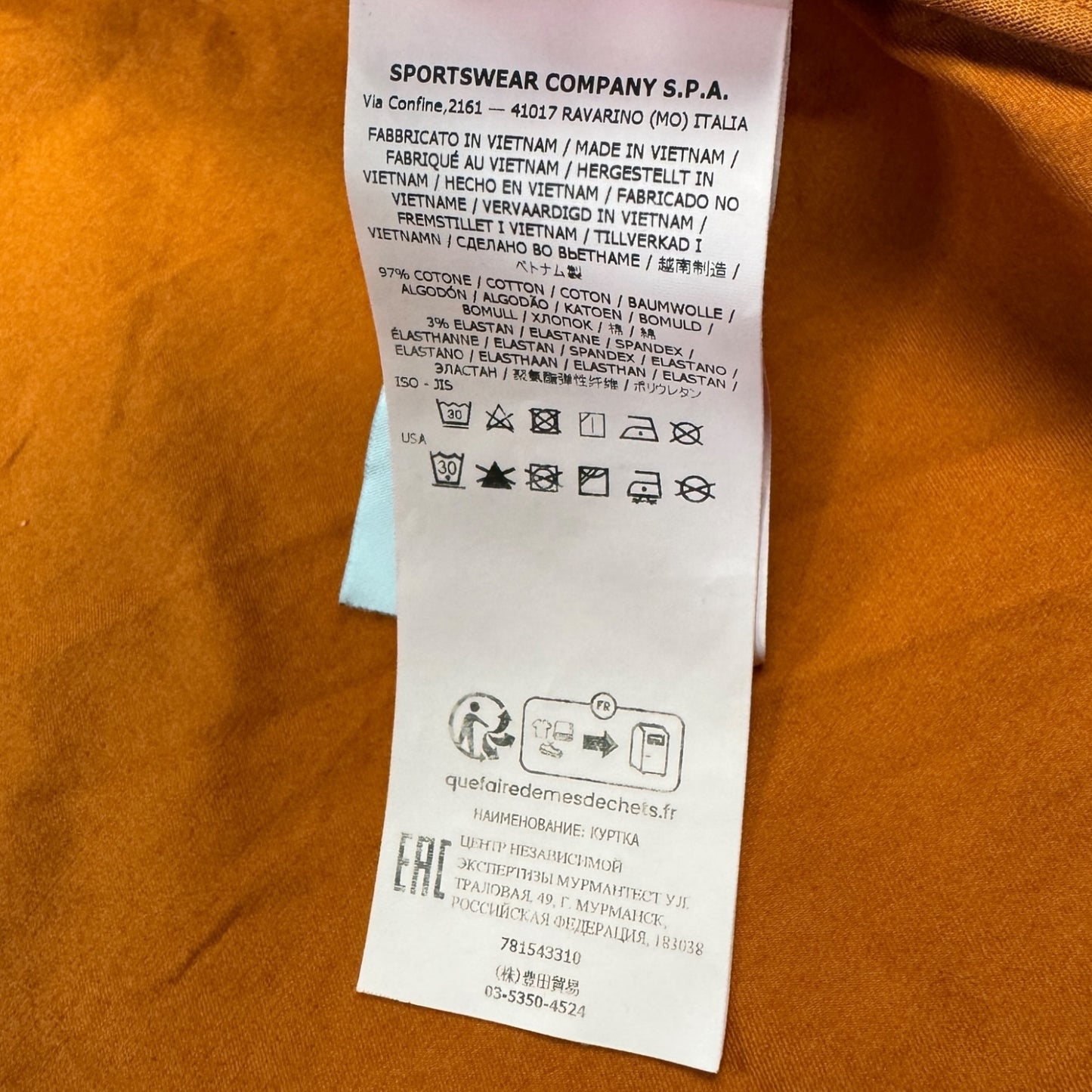 S/S 23 Stone Island Supima Cotton Twill Stretch-TC - Orange