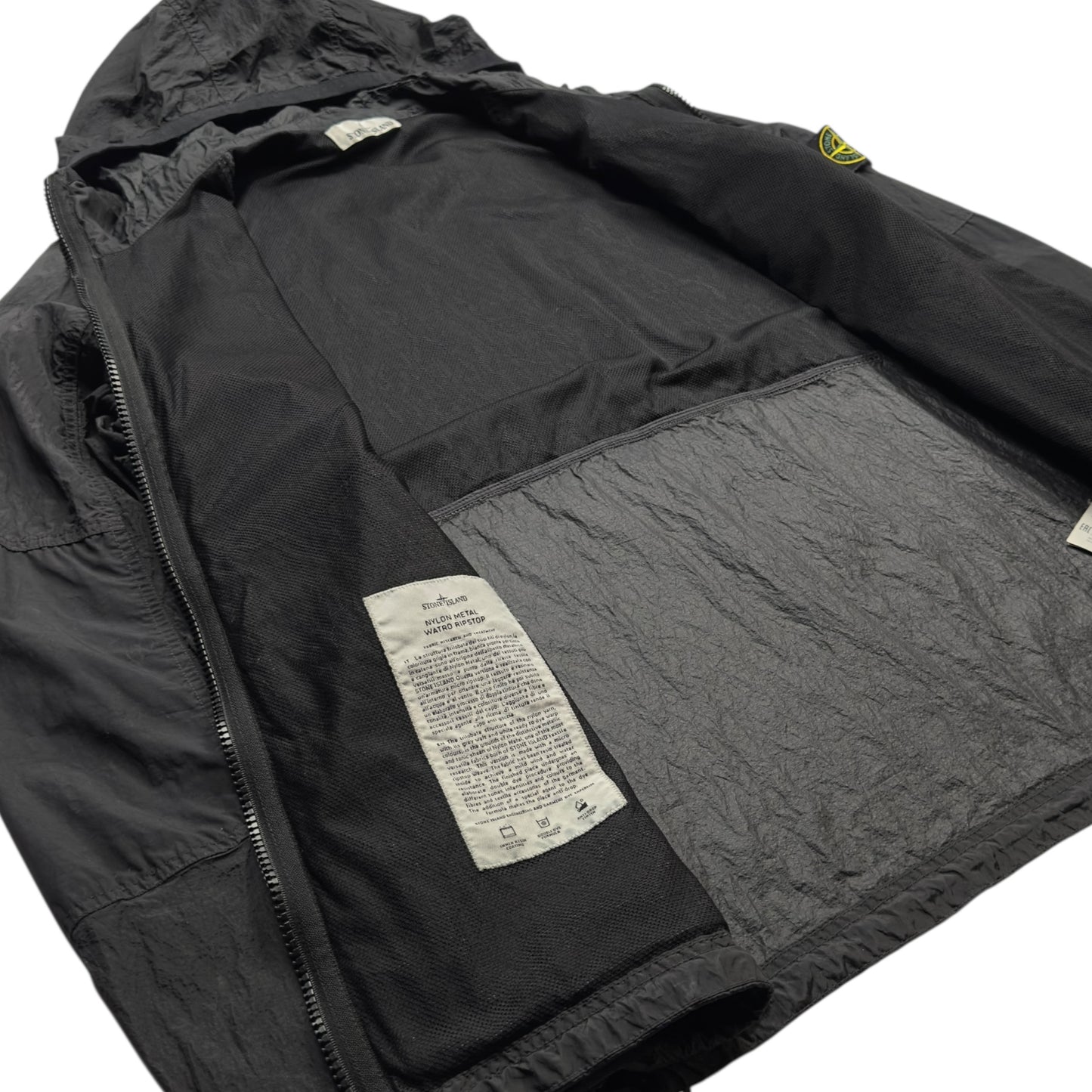 S/S 19 Stone Island Nylon Metal Watro Ripstop Windbreaker Jacket - Black