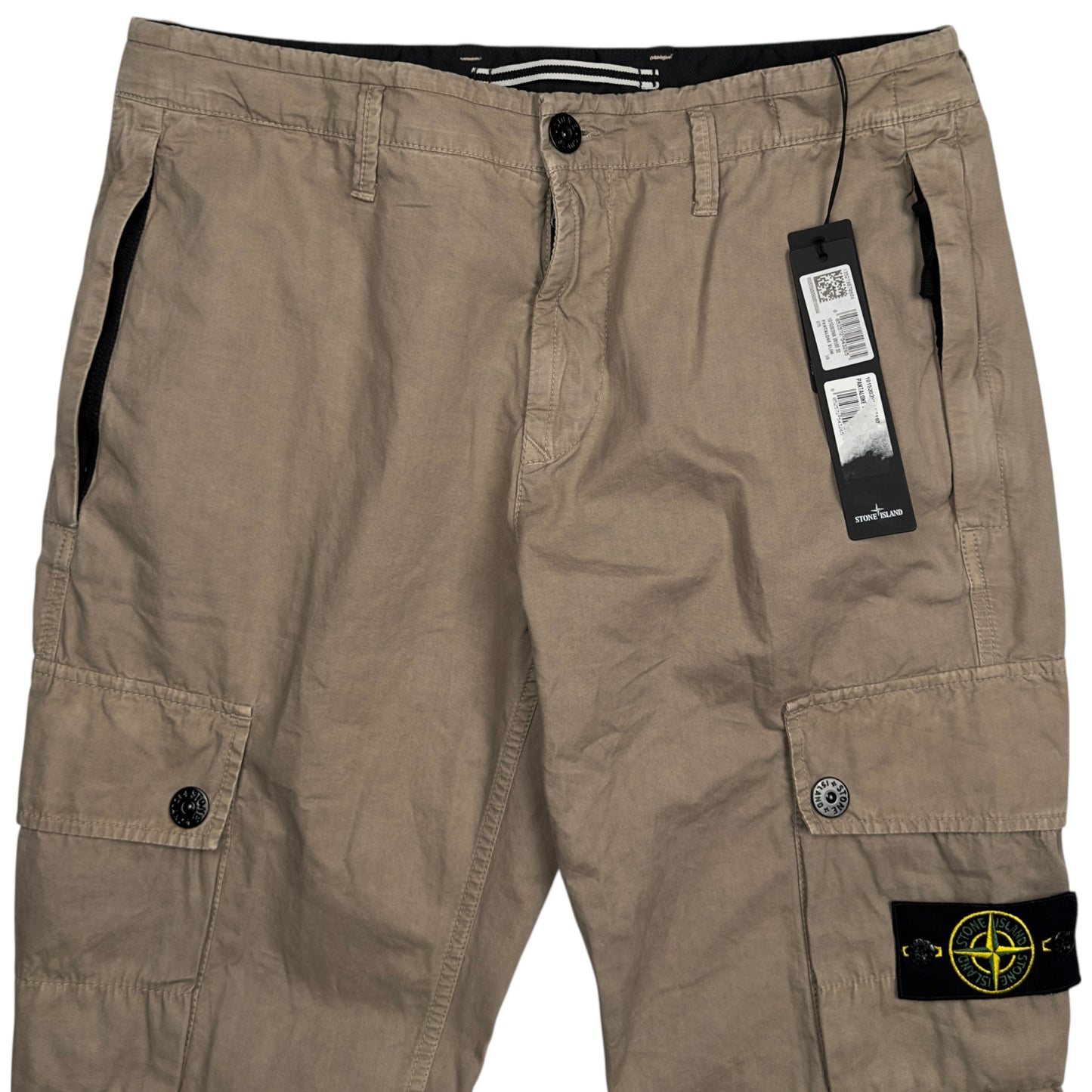 Stone Island Old Effect Cotton Cargo Trousers 32 SL - Dove Grey