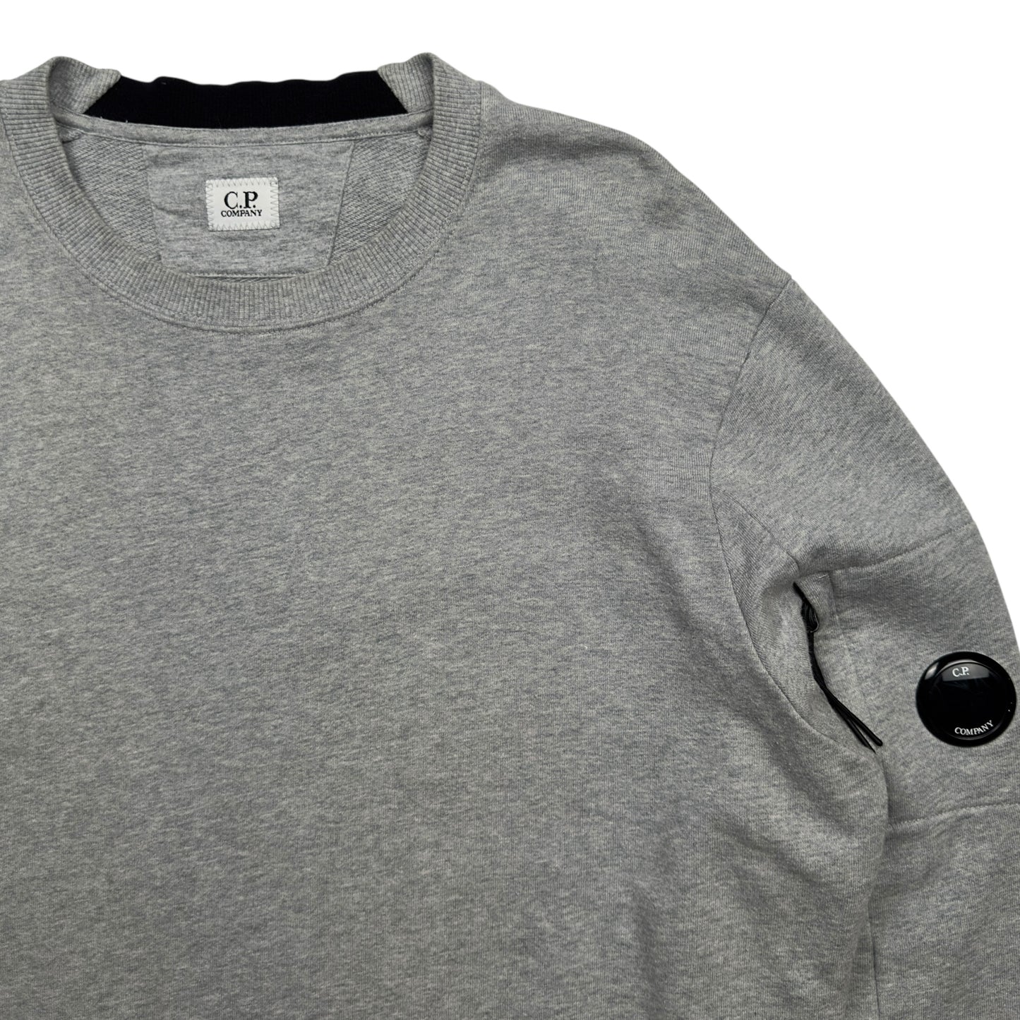 C.P. Company Diagonal Raised Fleece Crewneck Sweater - Grey