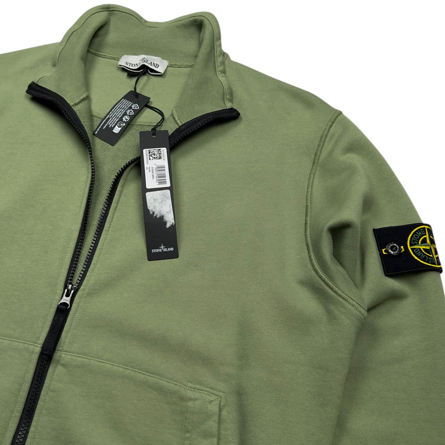Stone Island Full Zip Sweater - Sage Green