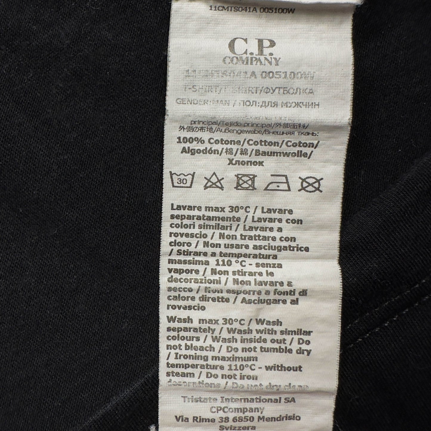 C.P. Company Large Spell Out T-Shirt - Black