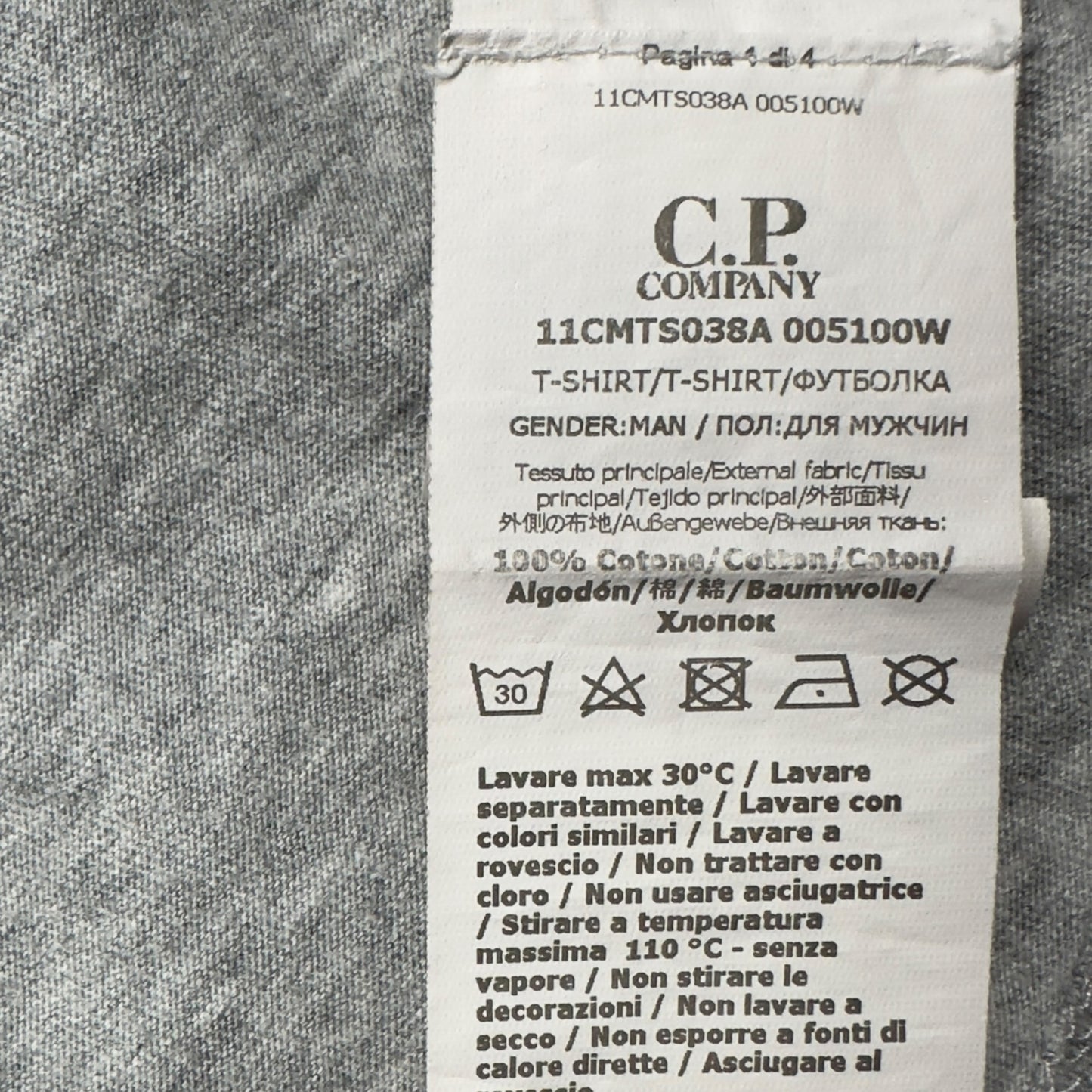 C.P. Company Big Stitch Logo T-Shirt - Grey