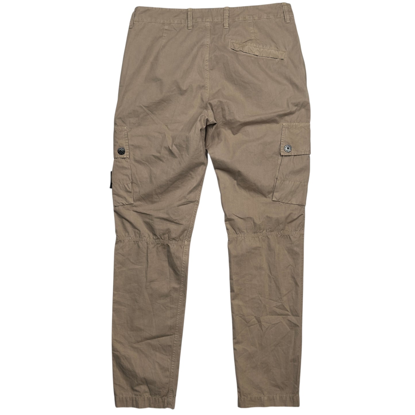 Stone Island Old Effect Cotton Cargo Trousers 32 SL - Dove Grey