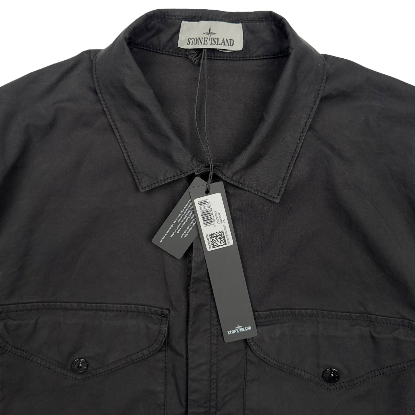 A/W 24 Stone Island Supima Cotton Twill Overshirt Jacket - Black