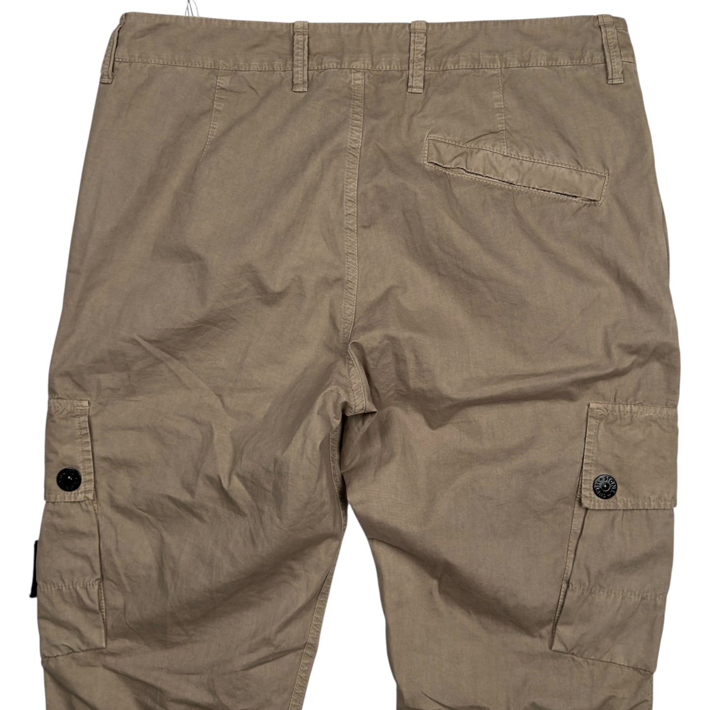 Stone Island Old Effect Cotton Cargo Trousers 32 SL - Dove Grey
