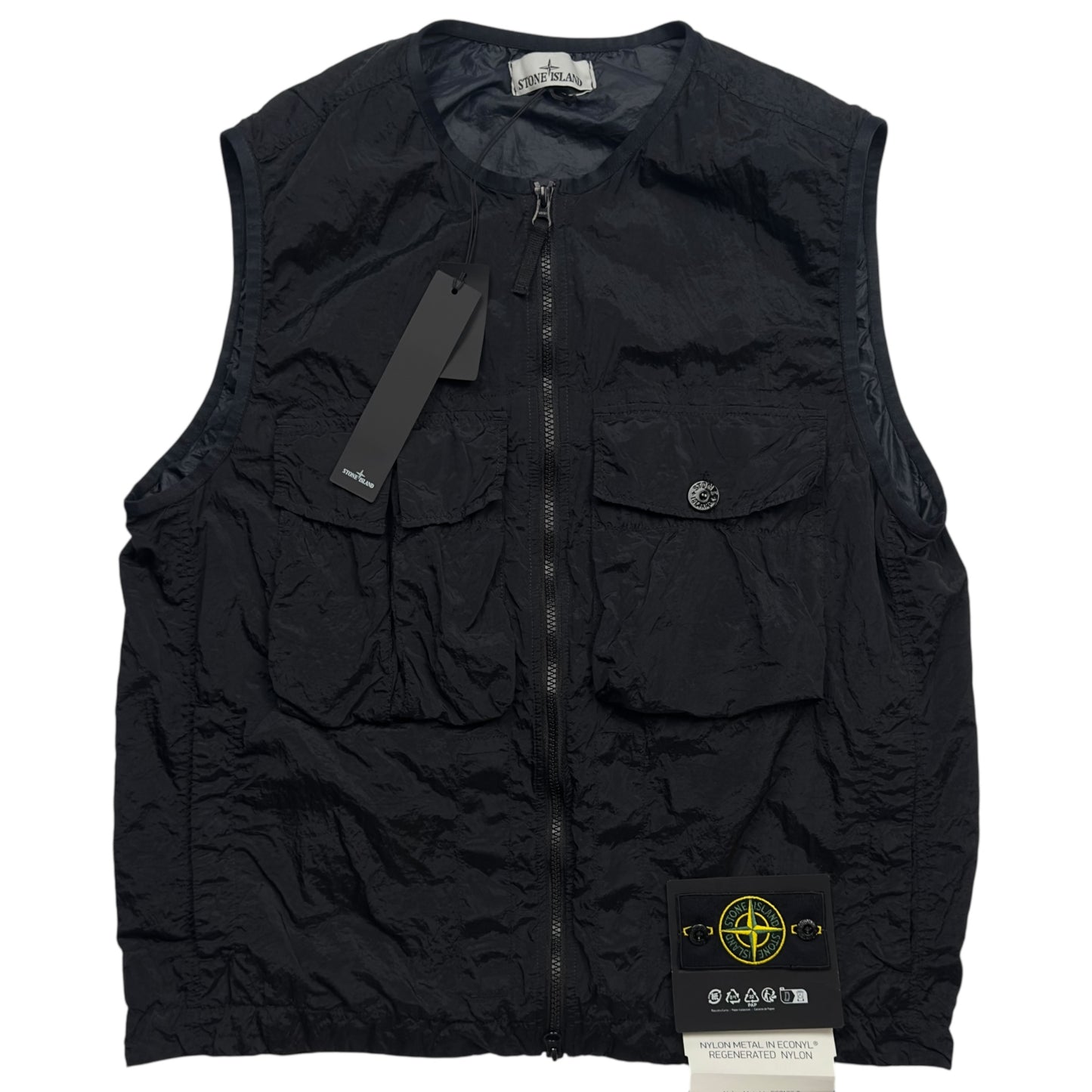 S/S 23 Stone Island Nylon Metal Watro ECONYL Vest - Black