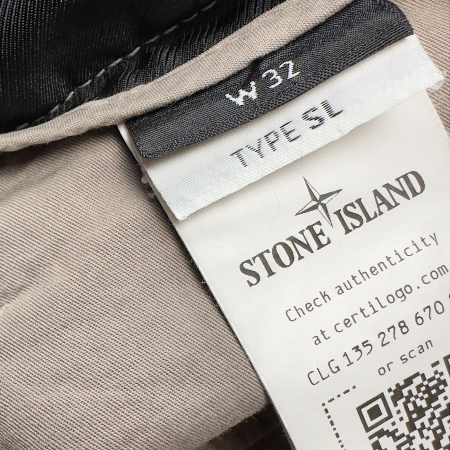 Stone Island Old Effect Cotton Cargo Trousers 32 SL - Dove Grey