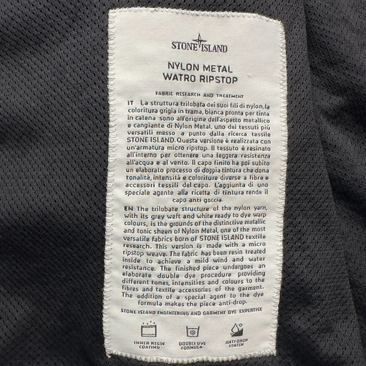 A/W 19 Stone Island Nylon Metal Watro Ripstop Windbreaker Jacket - Dark Grey