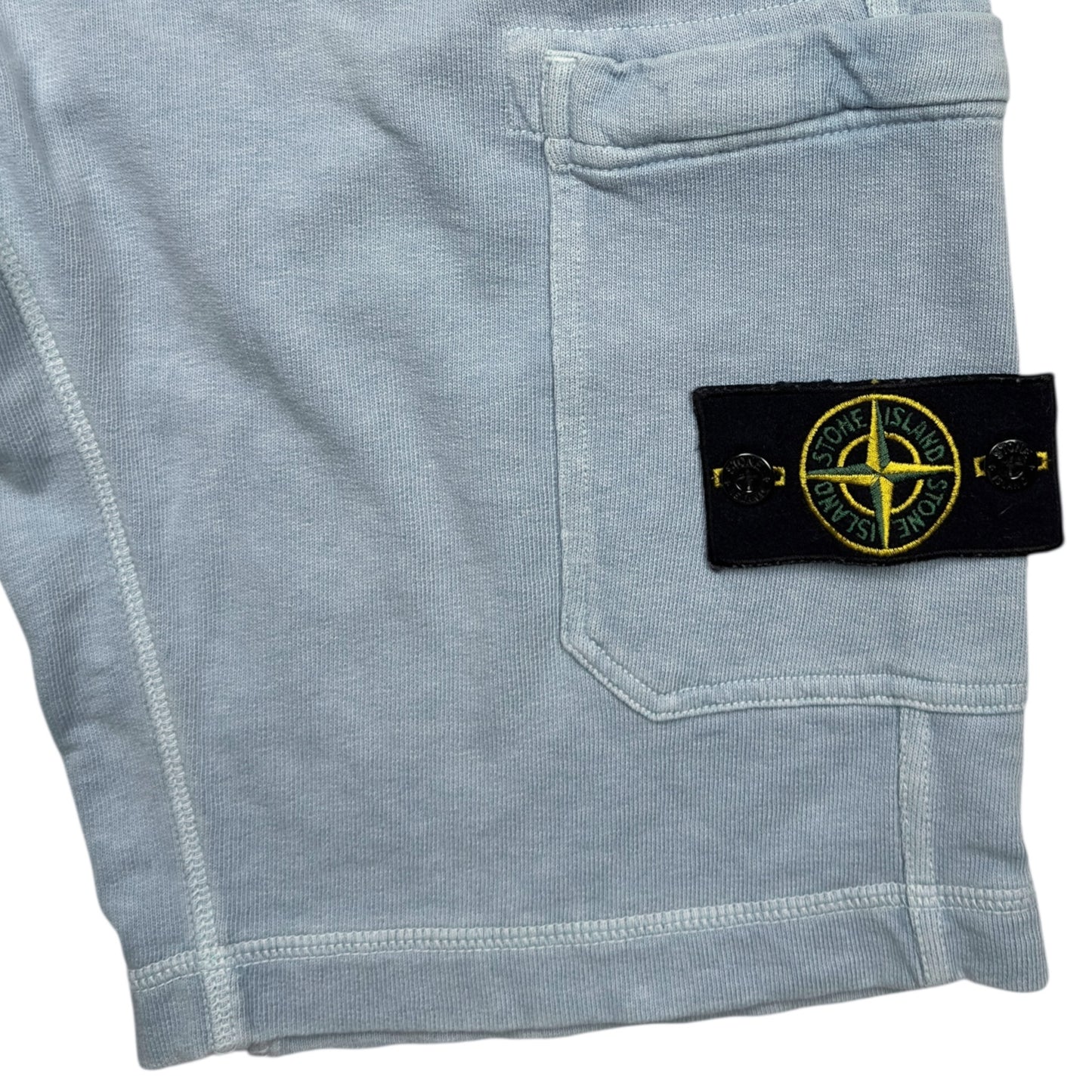 S/S 17 Stone Island Cotton Jersey Cargo Shorts - Baby Blue