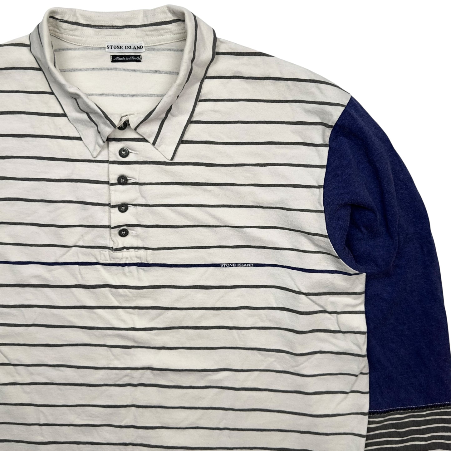 90's Stone Island Long Sleeve Polo Shirt
