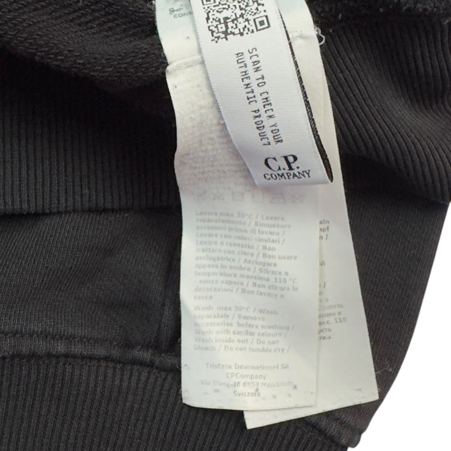 C.P. Company Diagonal Raised Fleece Crewneck Sweater - Black