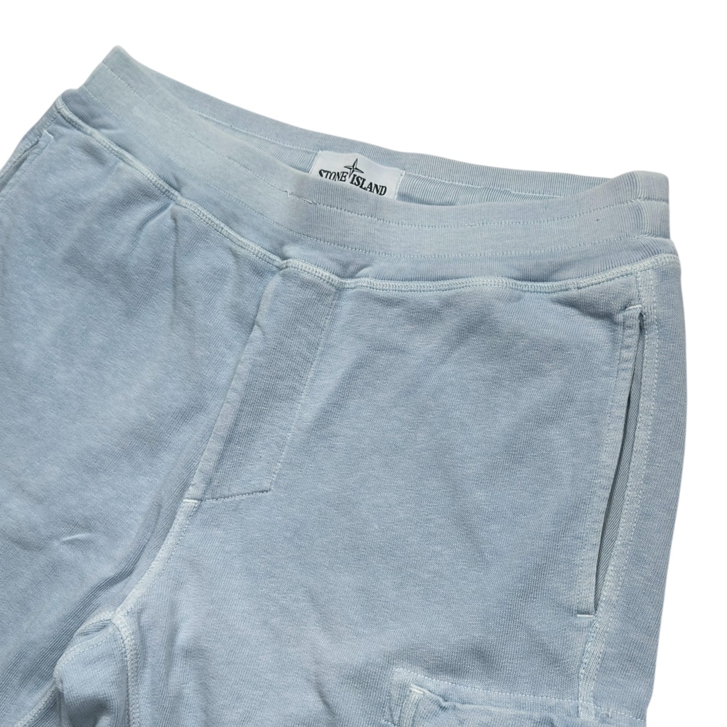 S/S 17 Stone Island Cotton Jersey Cargo Shorts - Baby Blue