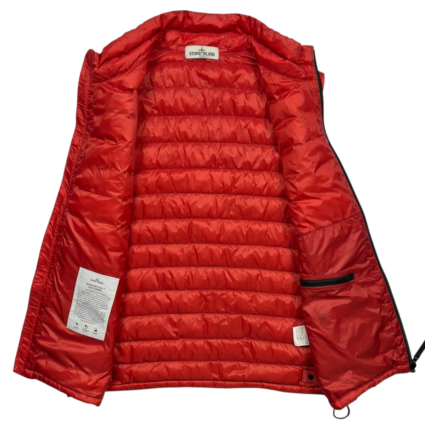S/S 13 Stone Island Micro Rip Stop 7 Den / Down Gilet - Red