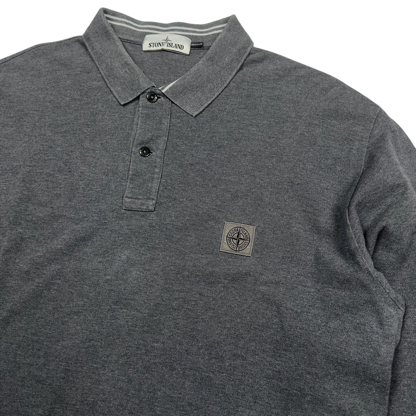 A/W 15 Stone Island Long Sleeve Regular Fit Polo Shirt - Dark Grey