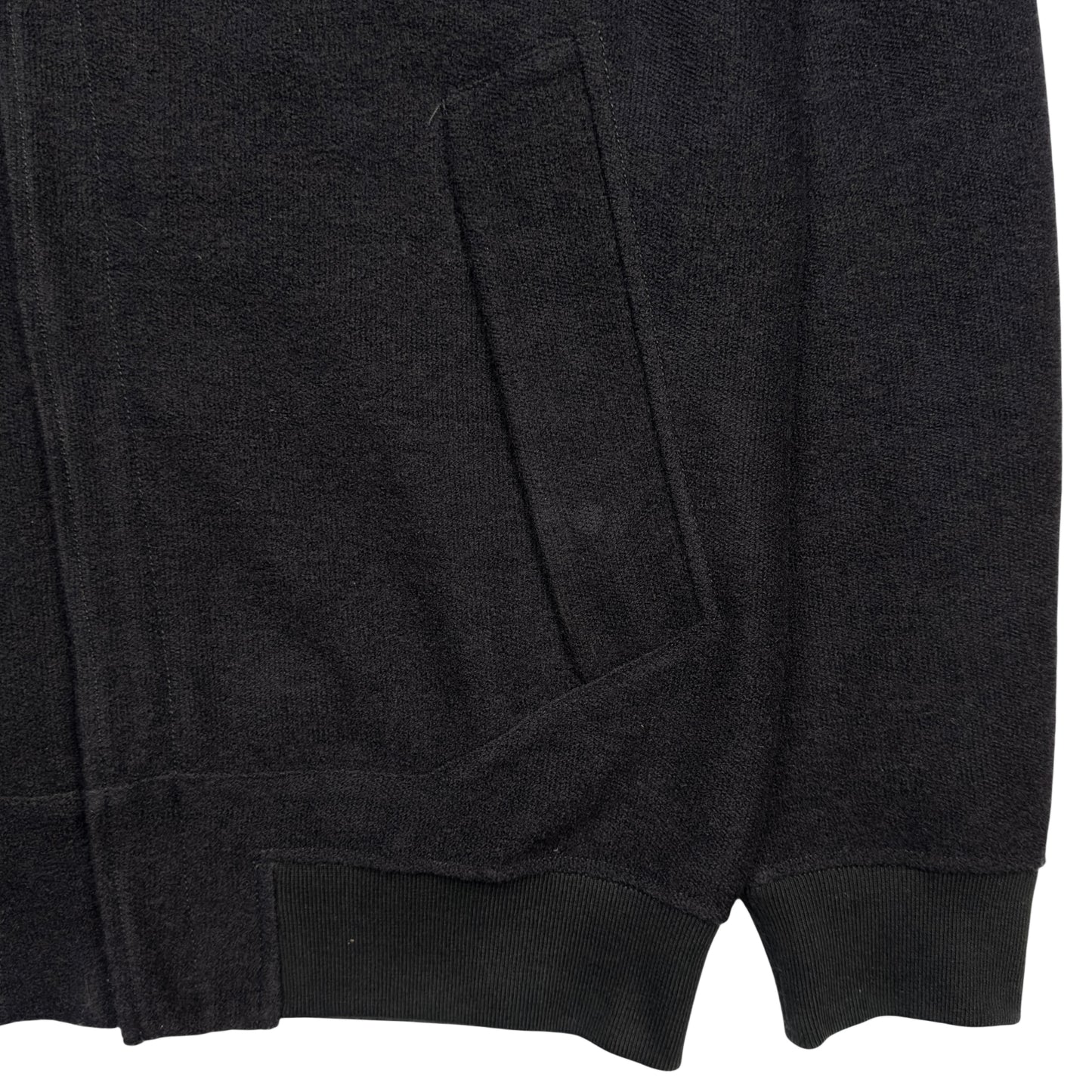 A/W 20 Stone Island Ghost Cotton Wool Full Zip Hoodie - Black