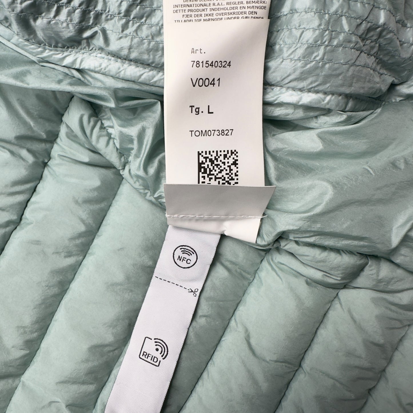 S/S 23 Stone Island Loom Woven Chambers R-Nylon Down TC Puffer Jacket - Light Aqua Green