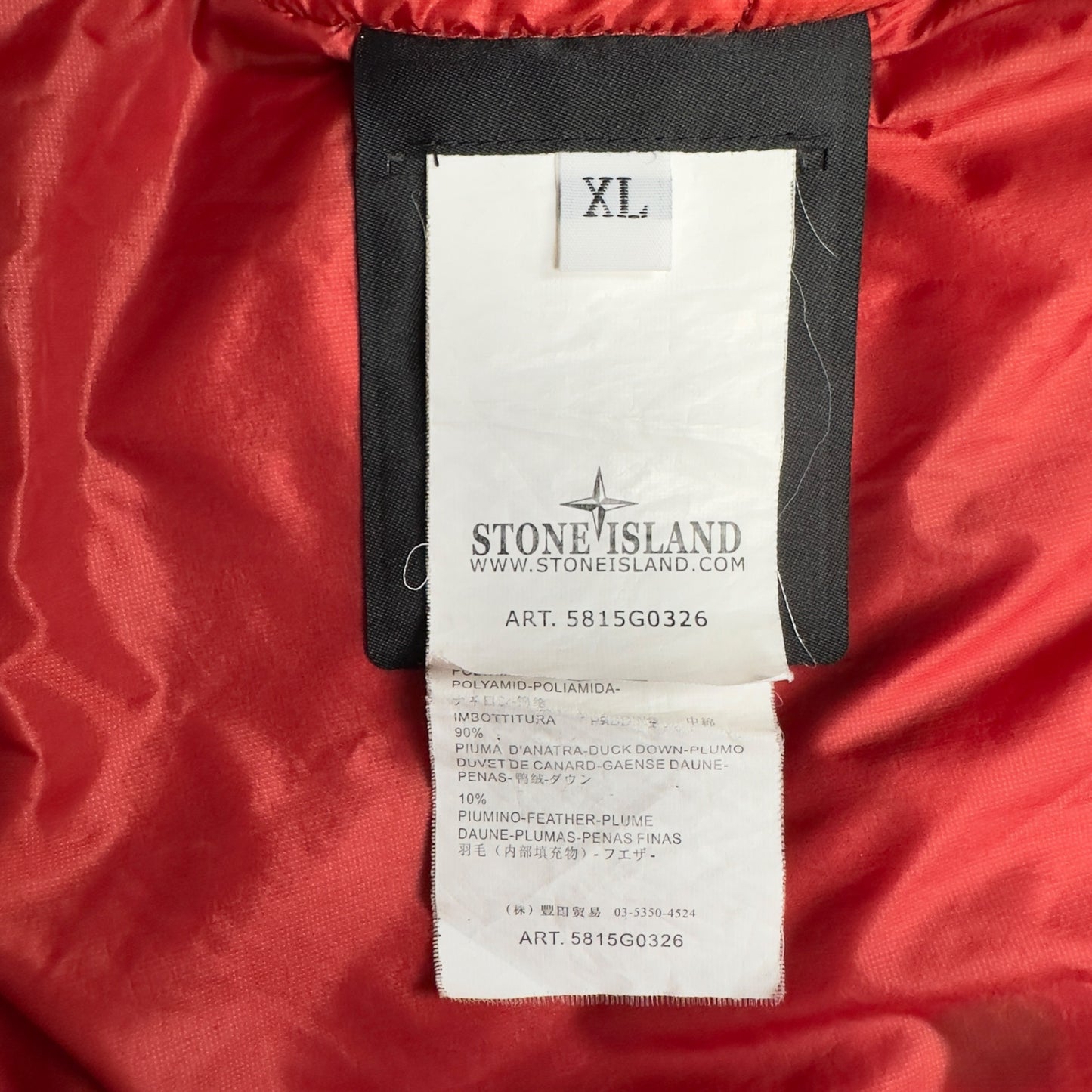 S/S 13 Stone Island Micro Rip Stop 7 Den / Down Gilet - Red