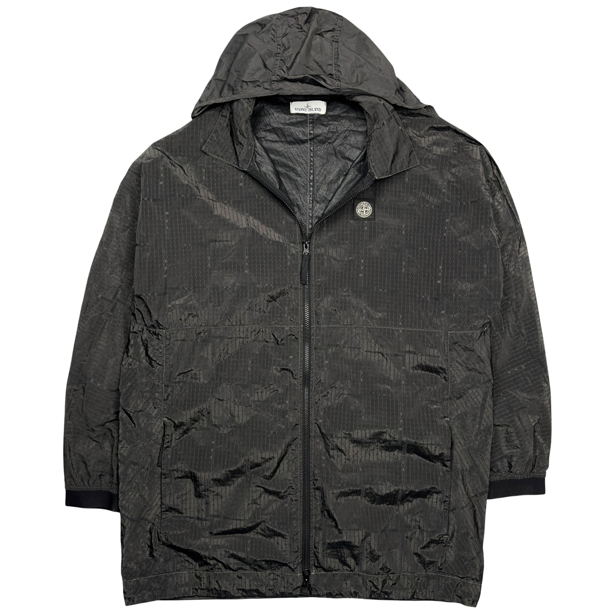 A/W 16 Stone Island House Check Jacquard Nylon Metal Black Watro
