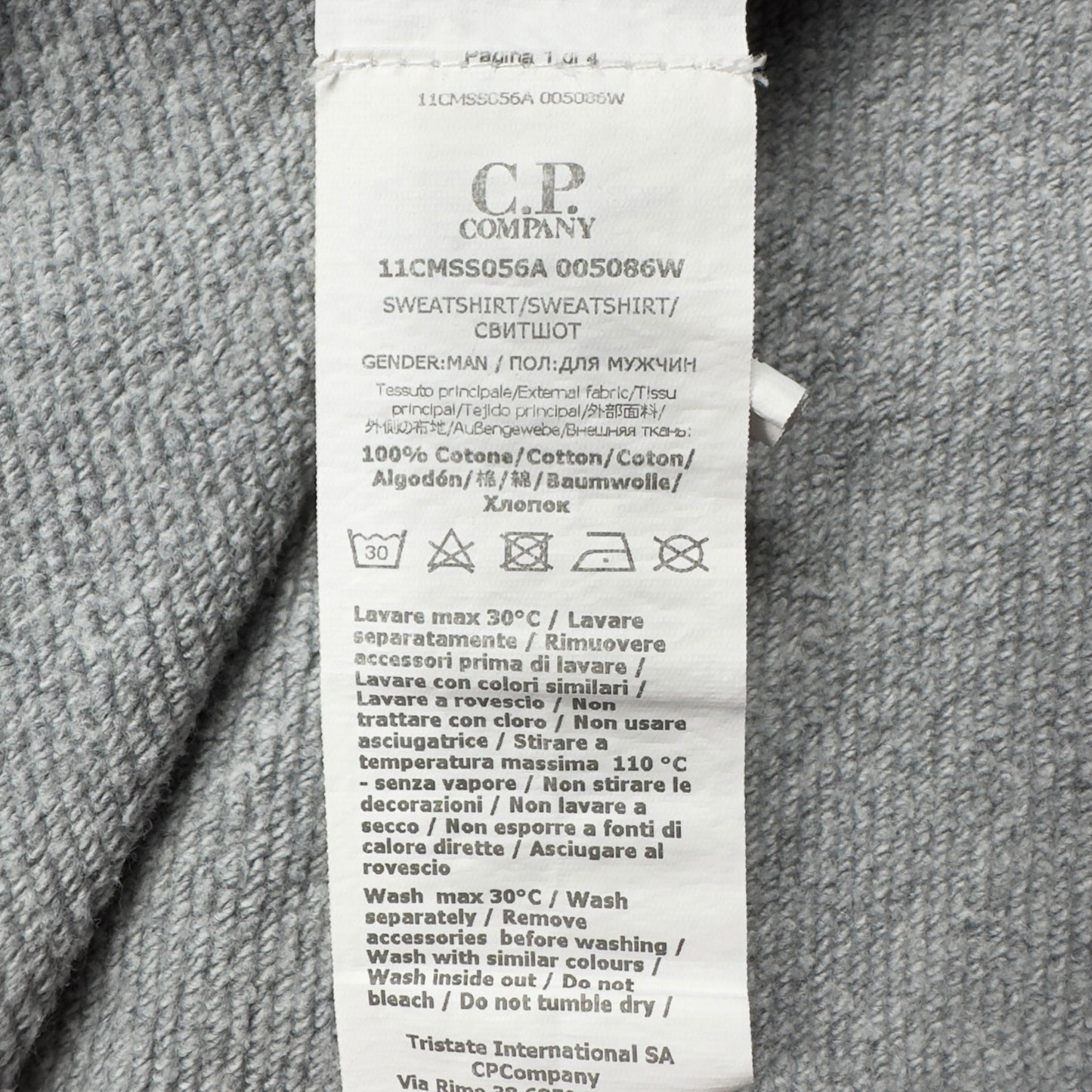 C.P. Company Diagonal Fleece Lens Hoodie - Grey