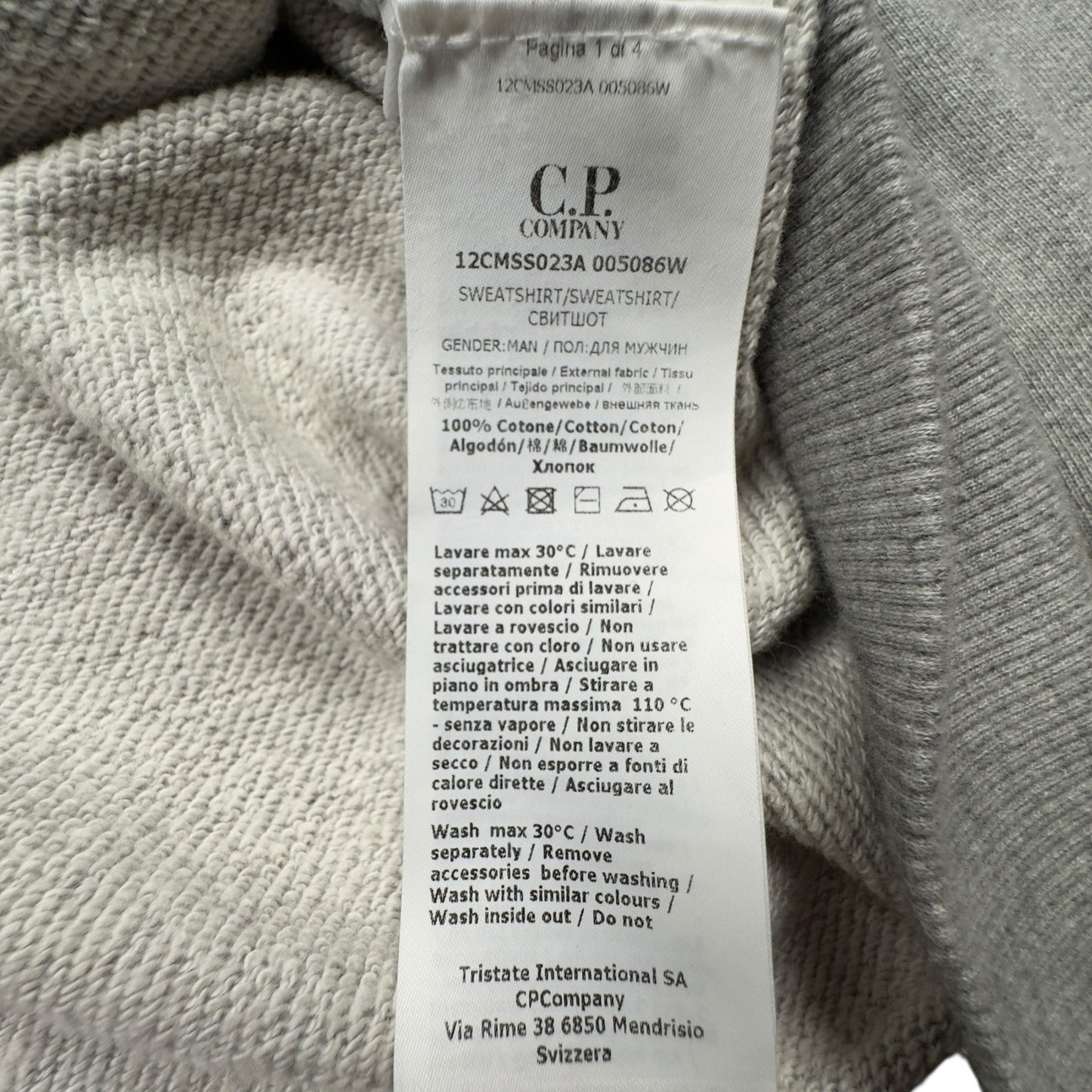 C.P. Company Diagonal Fleece Lens Hoodie - Grey