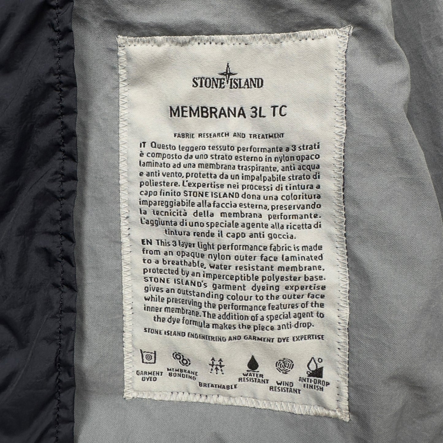 S/S 19 Stone Island Membrana 3L TC Jacket - Navy