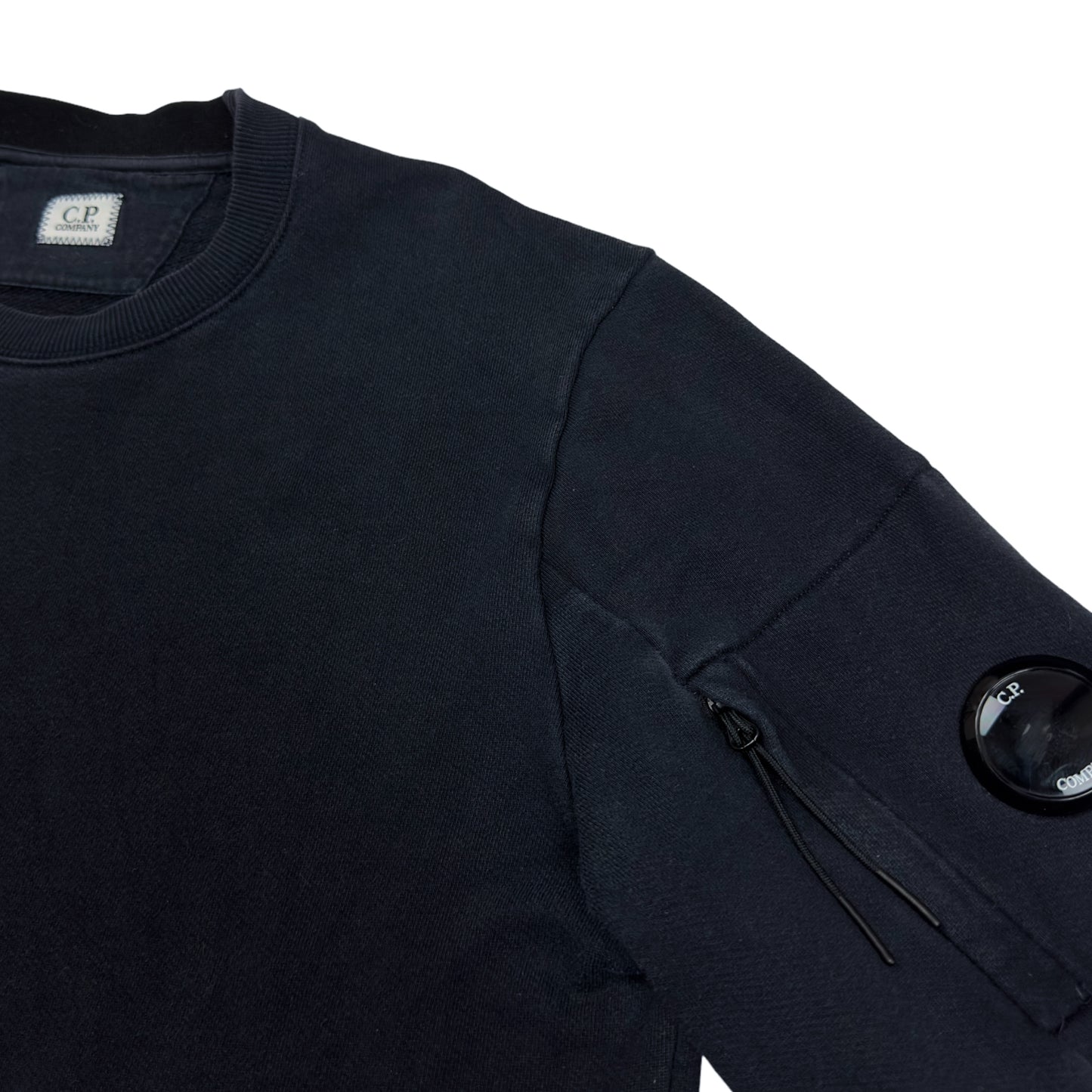 C.P. Company Diagonal Raised Fleece Crewneck Sweater - Navy