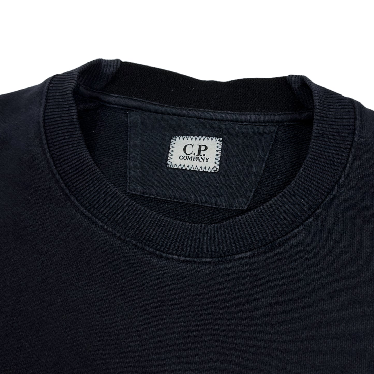 C.P. Company Diagonal Raised Fleece Crewneck Sweater - Navy