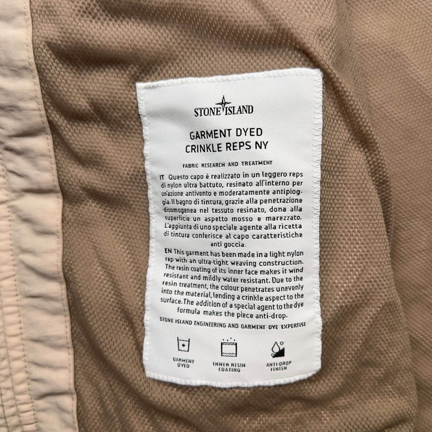S/S 23 Stone Island Crinkle Reps NY Jacket