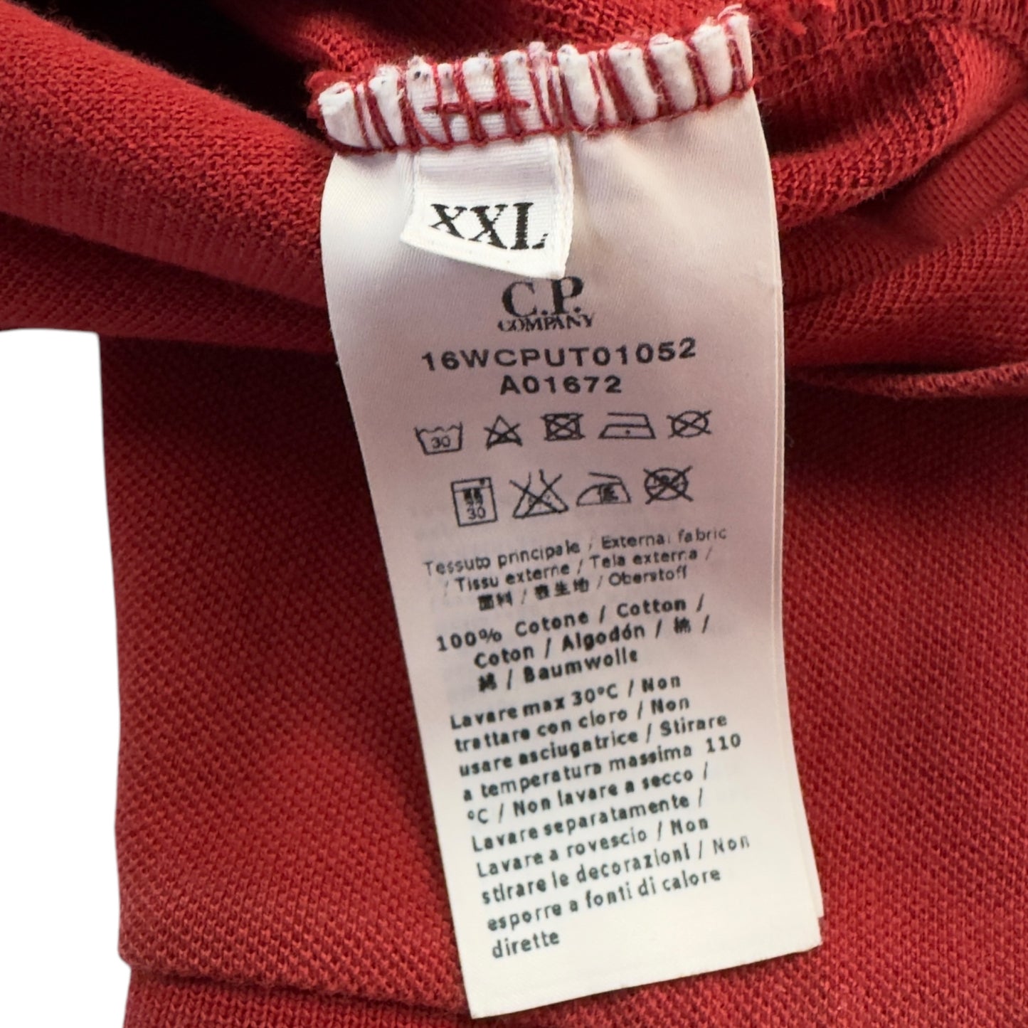 C.P. Company Long Sleeve Polo Shirt - Red