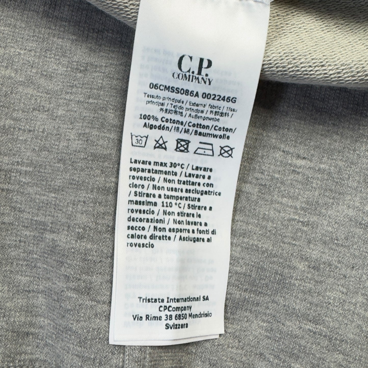 C.P. Company Big Stitch Logo Lightweight Sweat - Grey