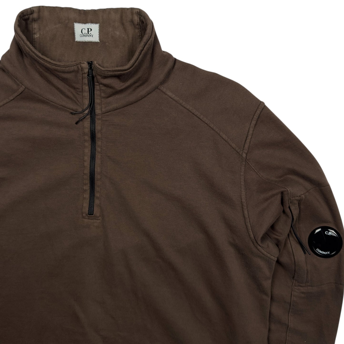 C.P. Company Lightweight Quarter Zip Sweater - Brown