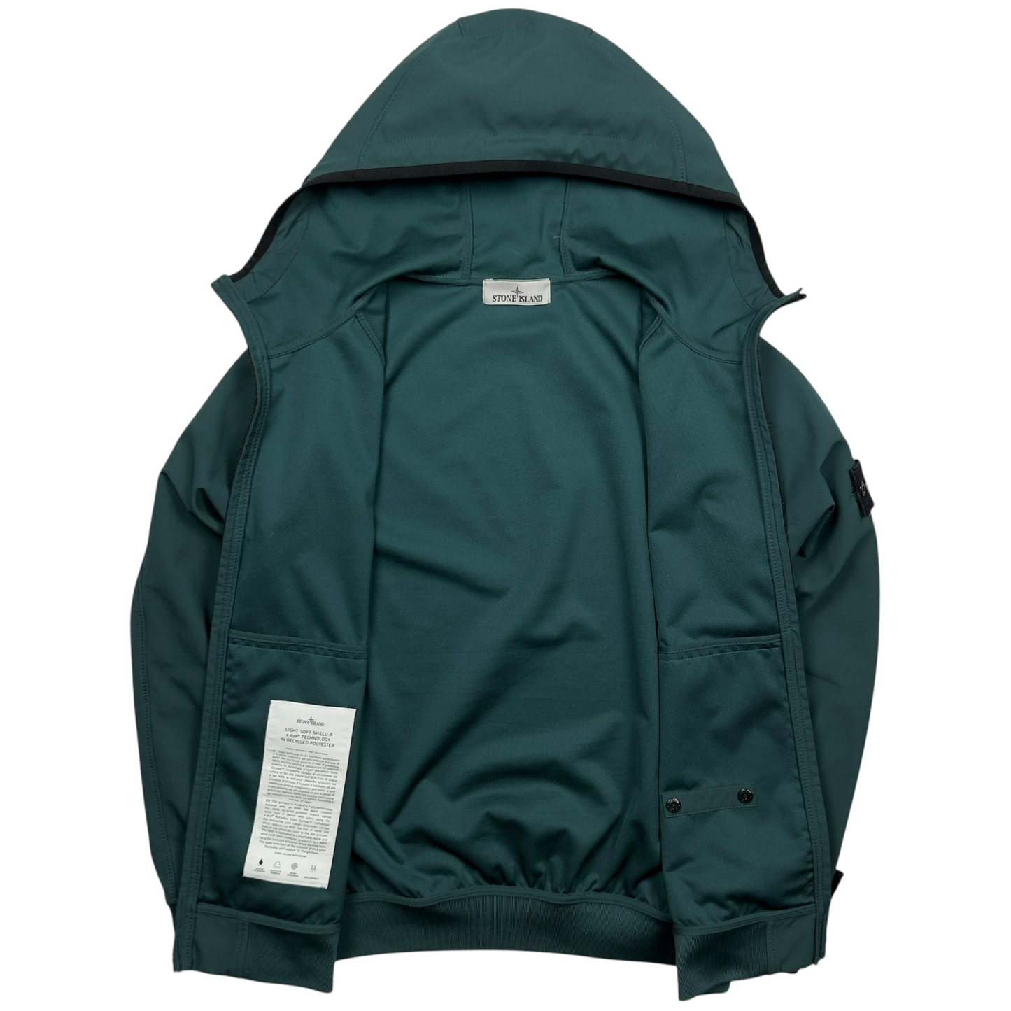 S/S 23 Stone Island Light Soft Shell-R Jacket with e-dye Technology - Dark Green