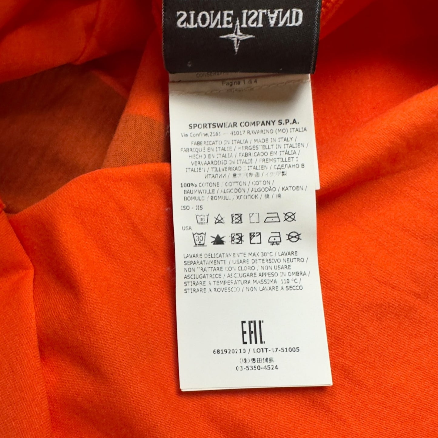 S/S 18 Stone Island Shadow Project Long Sleeve Top