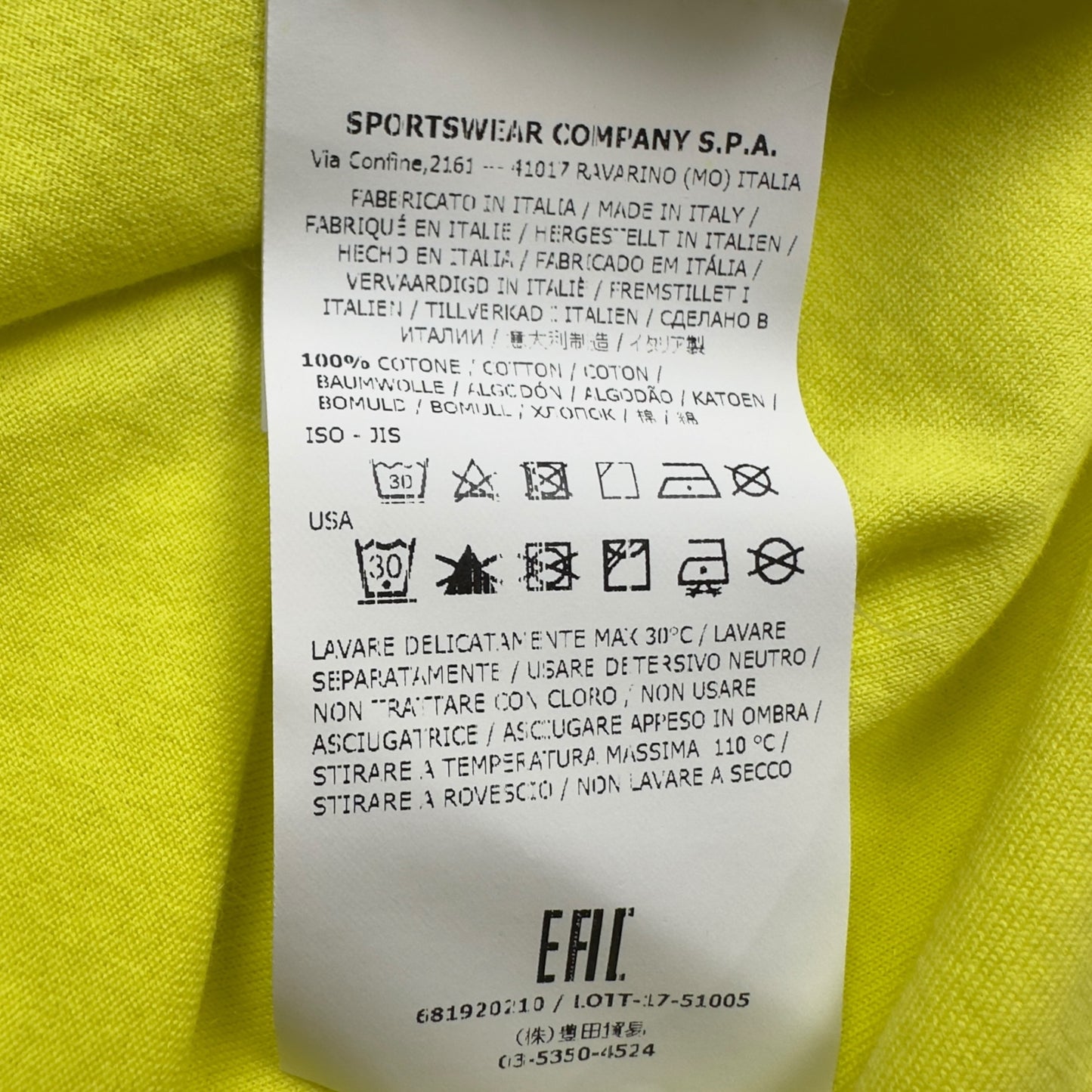 S/S 18 Stone Island Shadow Project Long Sleeve Top - Yellow