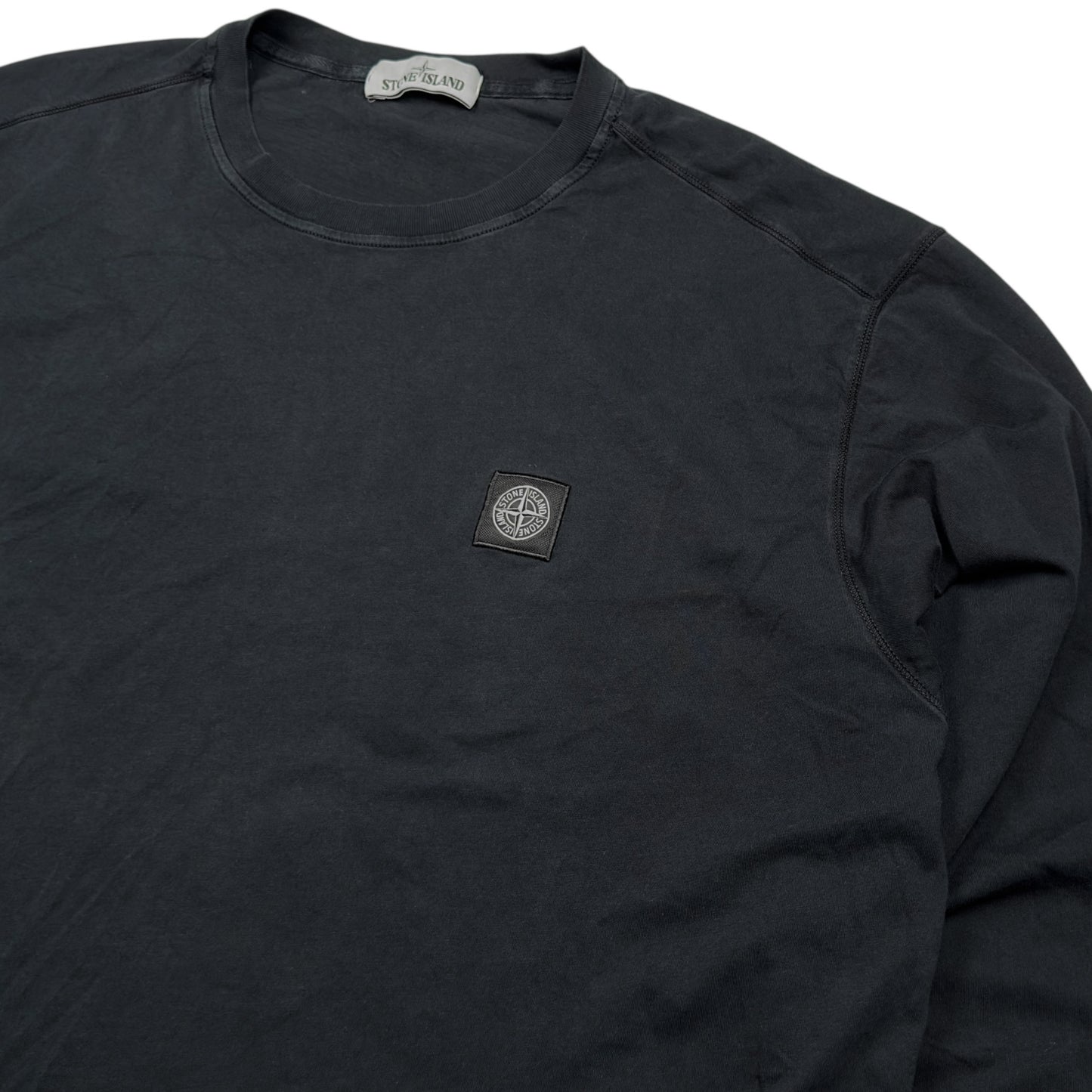 S/S 17 Stone Island Patch Long Sleeve T-Shirt - Black