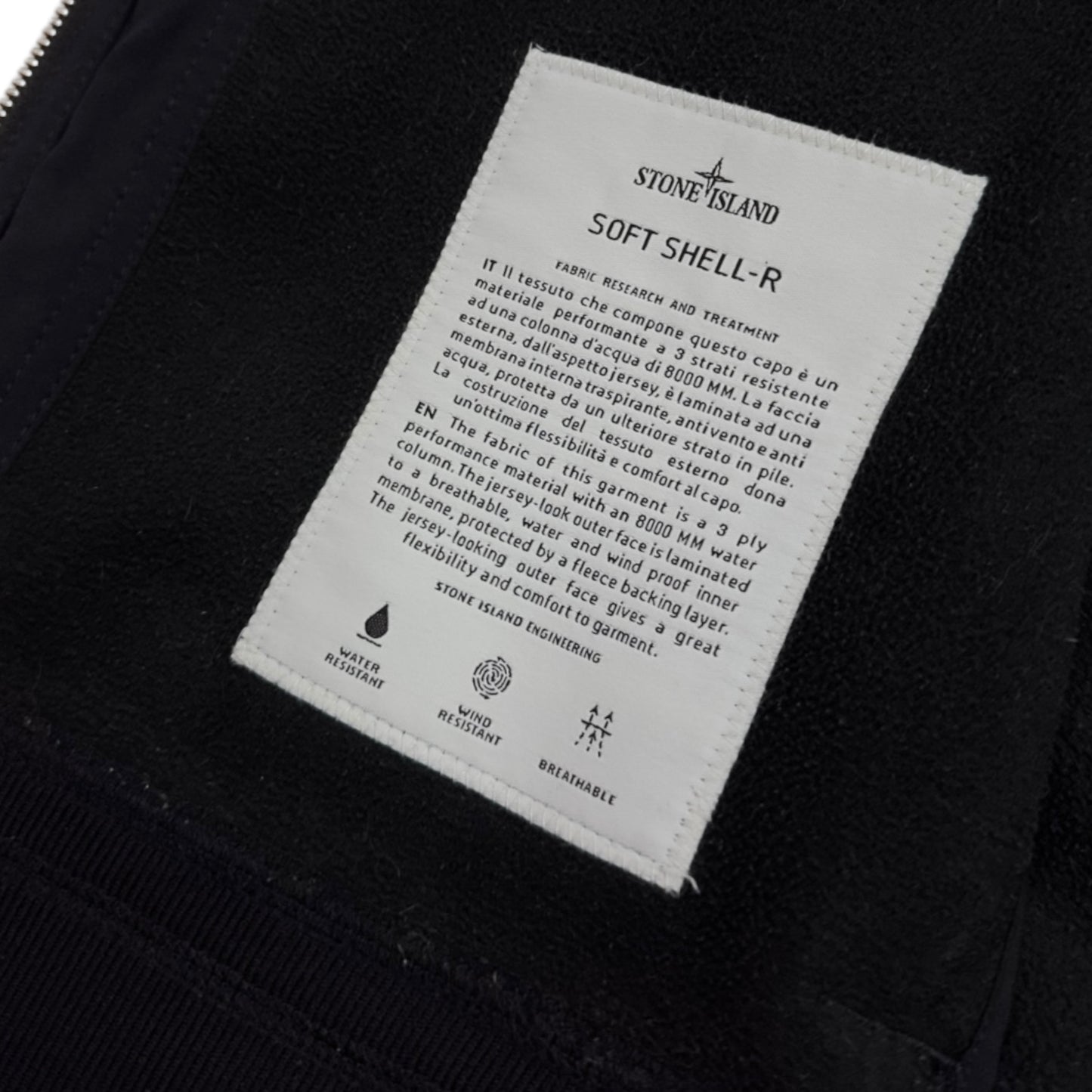 A/W 17 Stone Island Soft Shell R Jacket - Black