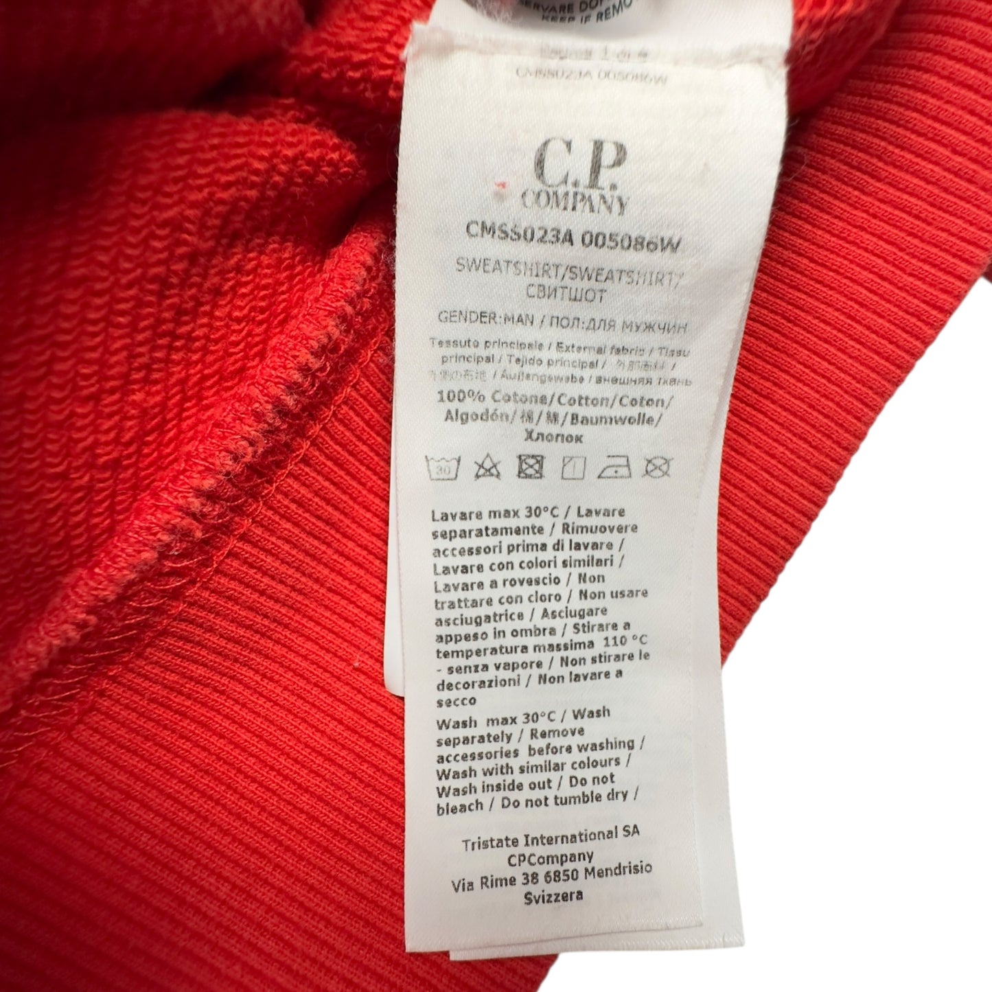 C.P. Company Diagonal Fleece Lens Hoodie - Red