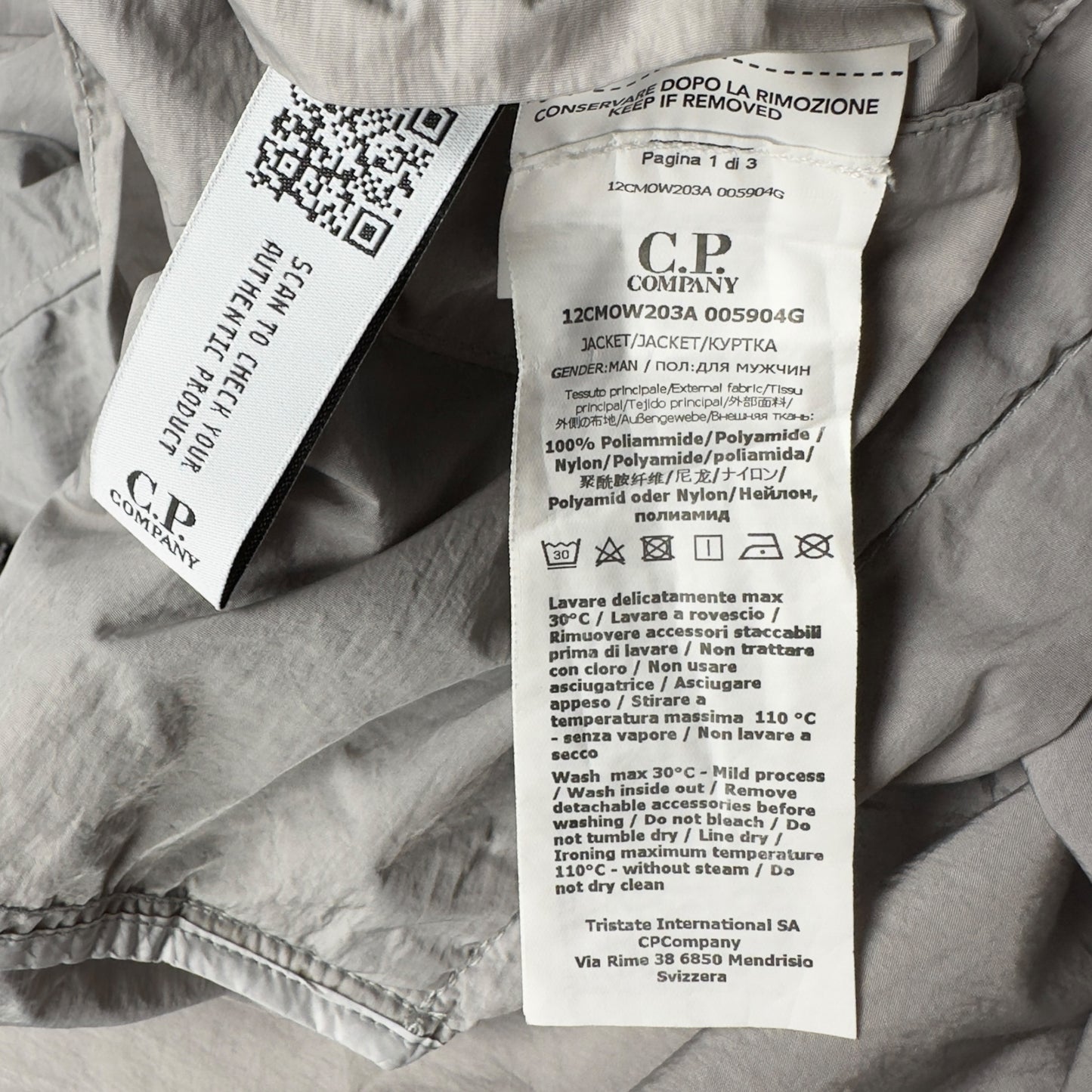 C.P. Company Chrome Windbreaker Jacket - Grey