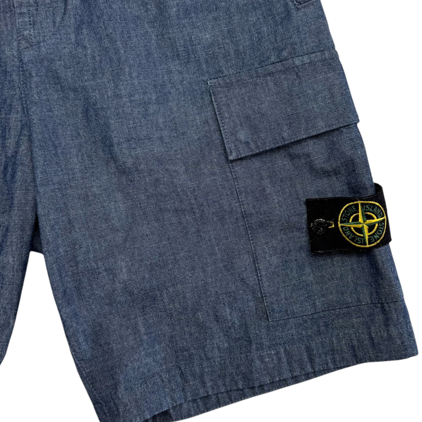 S/S 21 Stone Island Denim Effect Cotton Shorts
