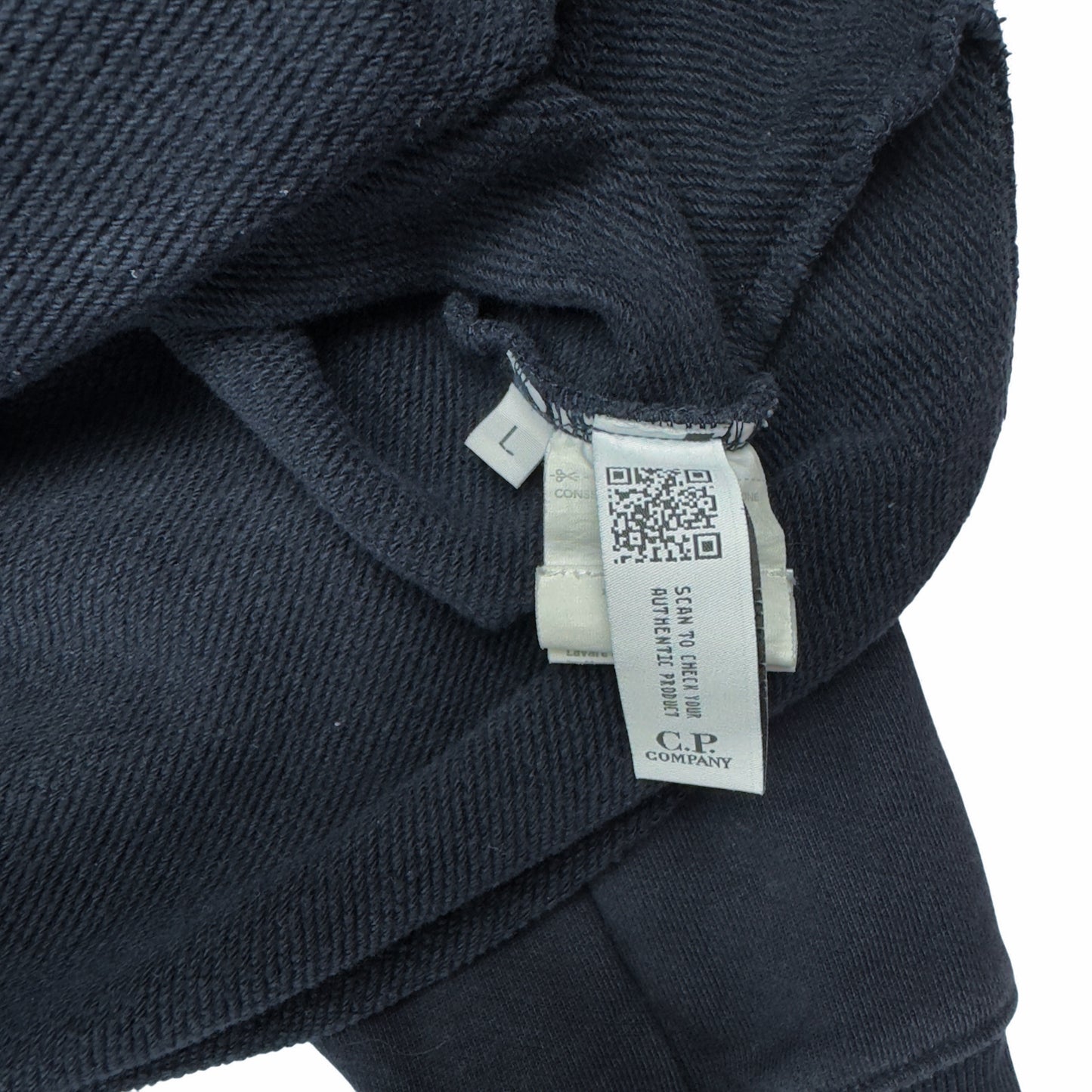 C.P. Company Diagonal Raised Fleece Crewneck Sweater - Navy