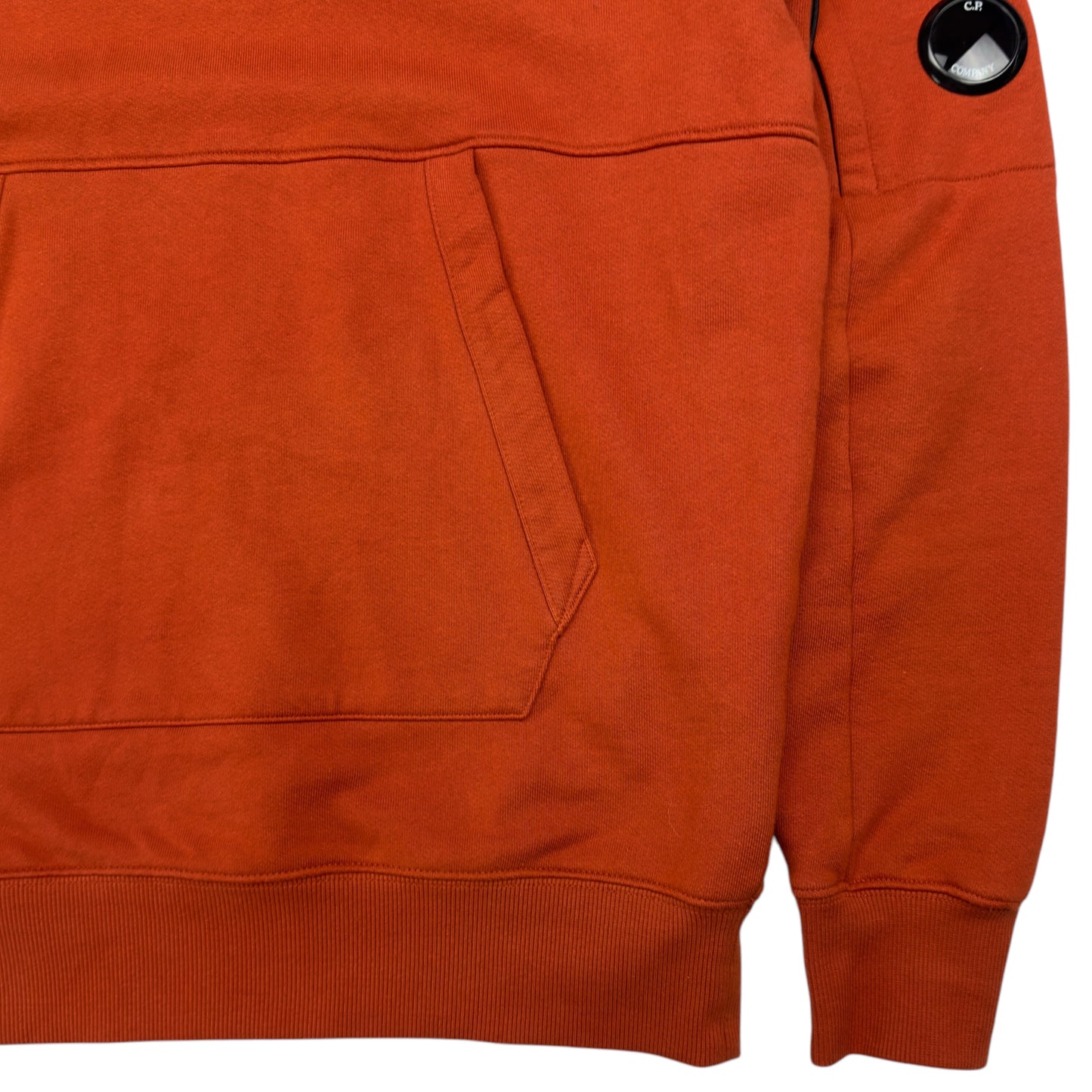 C.P. Company Diagonal Fleece Lens Hoodie - Orange