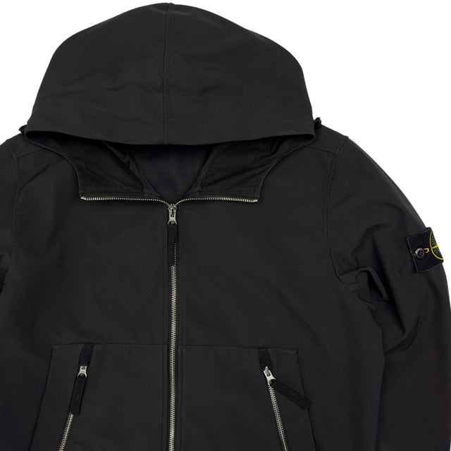 S/S 21 Stone Island Light Soft Shell-R Jacket with e-dye Technology - Black