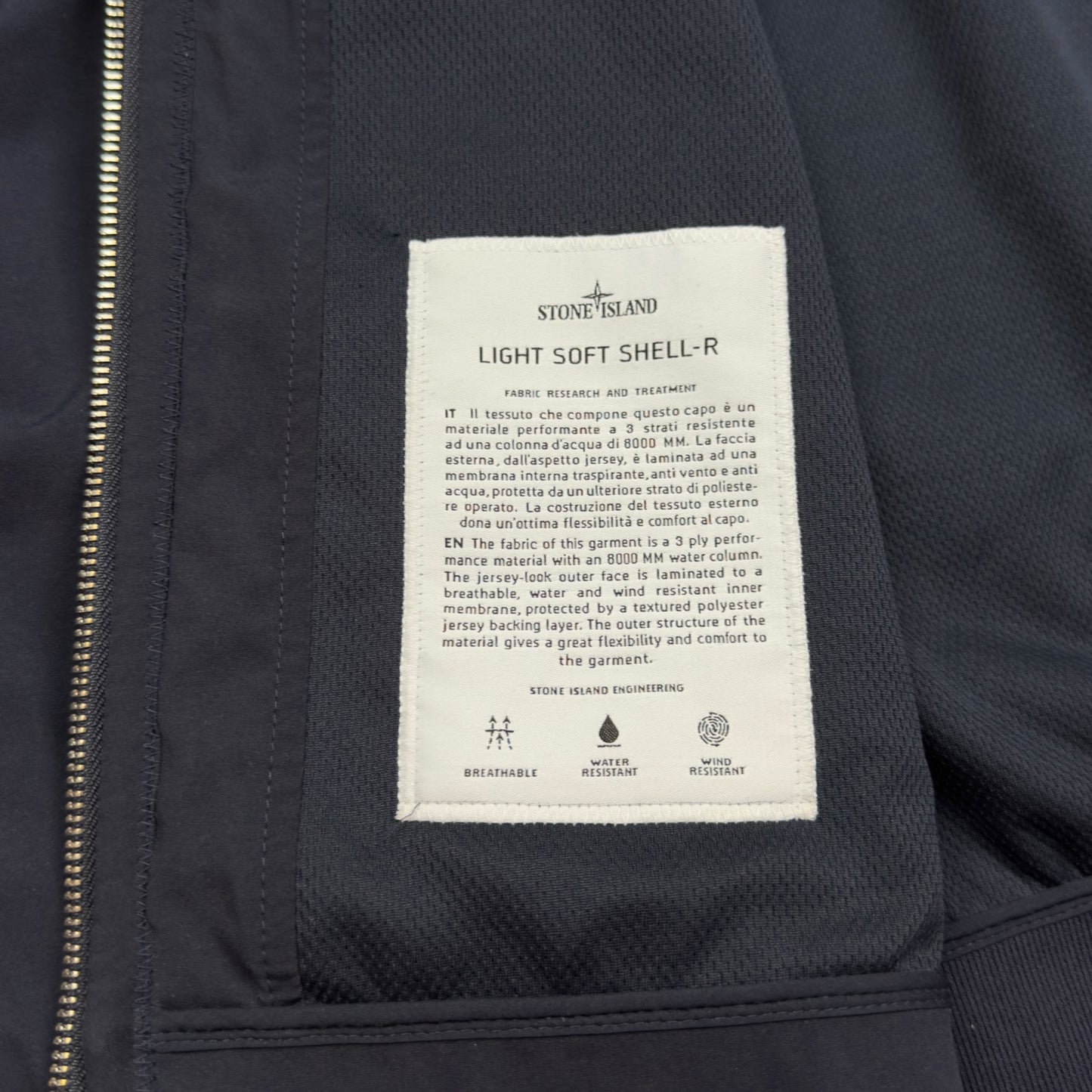 S/S 18 Stone Island Light Soft Shell - R - Navy