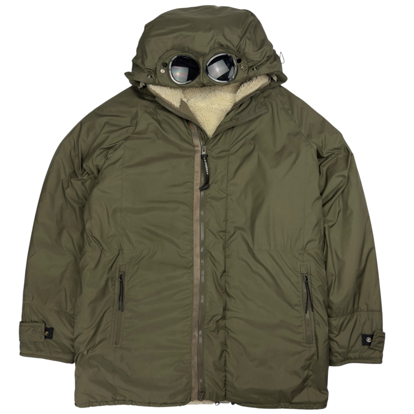 C.P. Company Reversible Cotton Fleece Goggle Jacket - Khaki