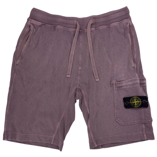 S/S 21 Stone Island Cotton Jersey Cargo Shorts - Grey/Purple