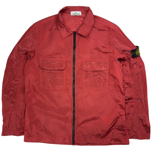 S/S 19 Stone Island Nylon Metal Ripstop Overshirt - Red