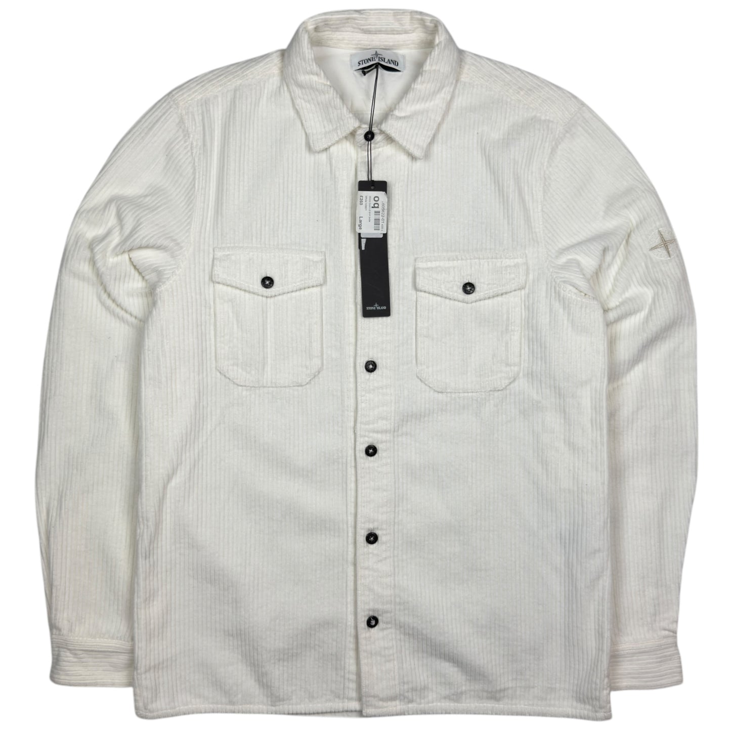 A/W 21 Stone Island Corduroy 2 Pocket Overshirt - White