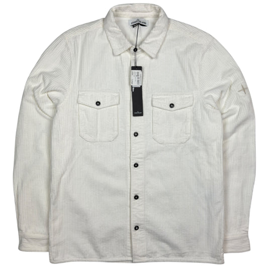 A/W 21 Stone Island Corduroy 2 Pocket Overshirt - White