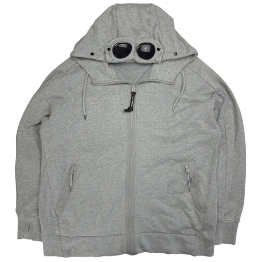 C.P. Company Diagonal Raised Fleece Goggle Full Zip - Grey